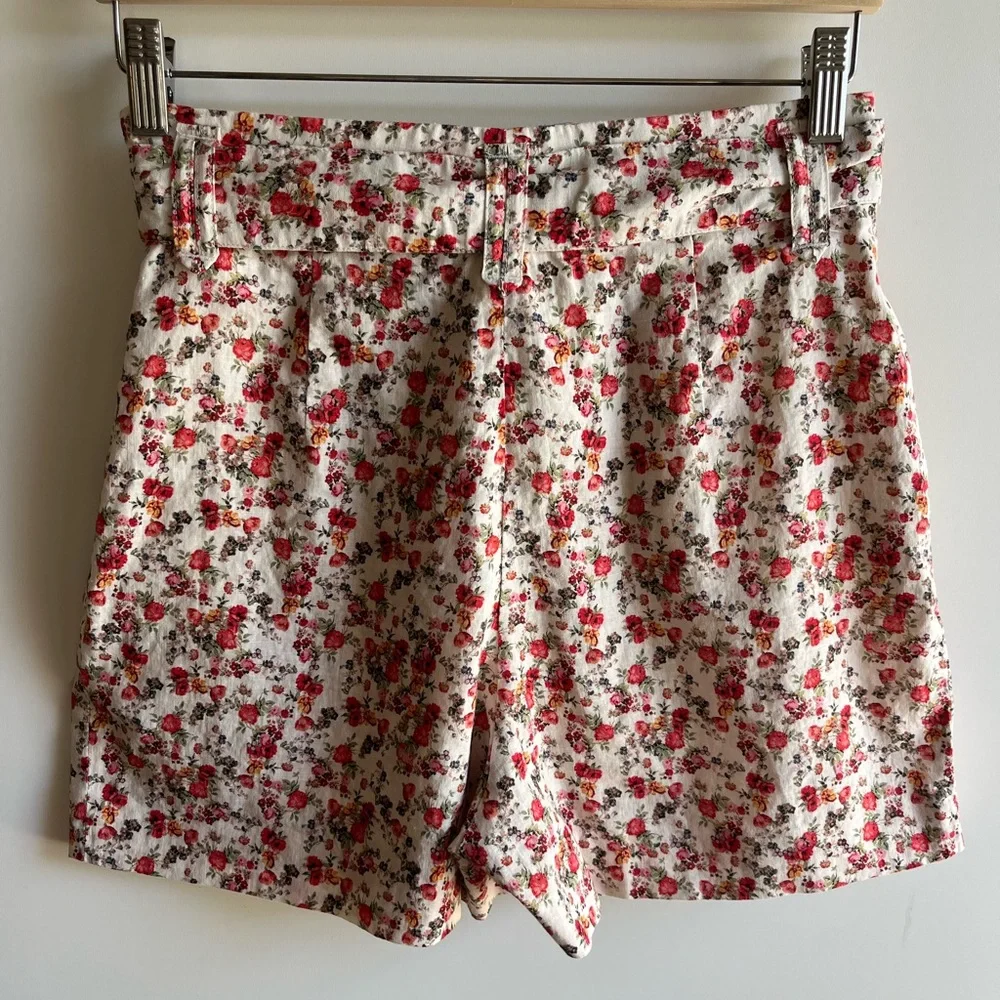 Sezane Lucas Short Fleurs Roses Fond Ecru 6 - Picture 7 of 10